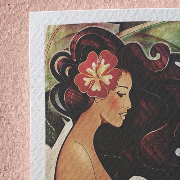 Hawaii ACEO – “Farewell to Thee” Collectible Mixed Media Mini Art Card - Picture 2 of 3